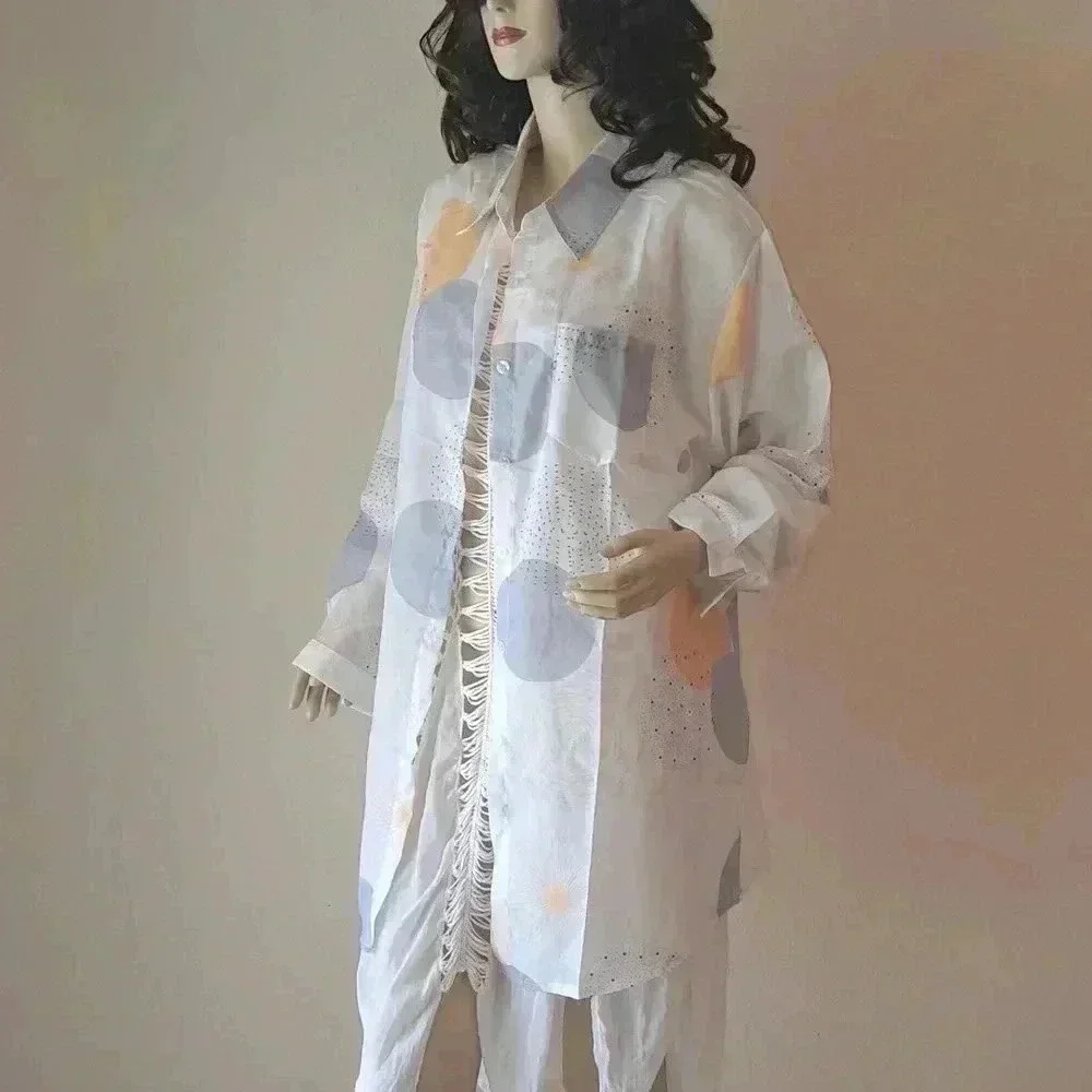 Blouse Chic long geometric XXL 14 - Picture 2 of 7